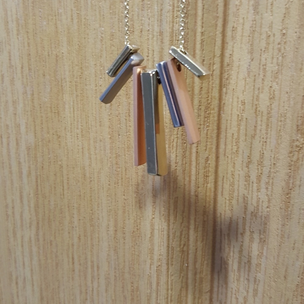 Loft long linear drop necklace